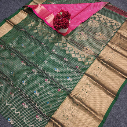 Pure Zari Handloom Kanchi Buta Saree