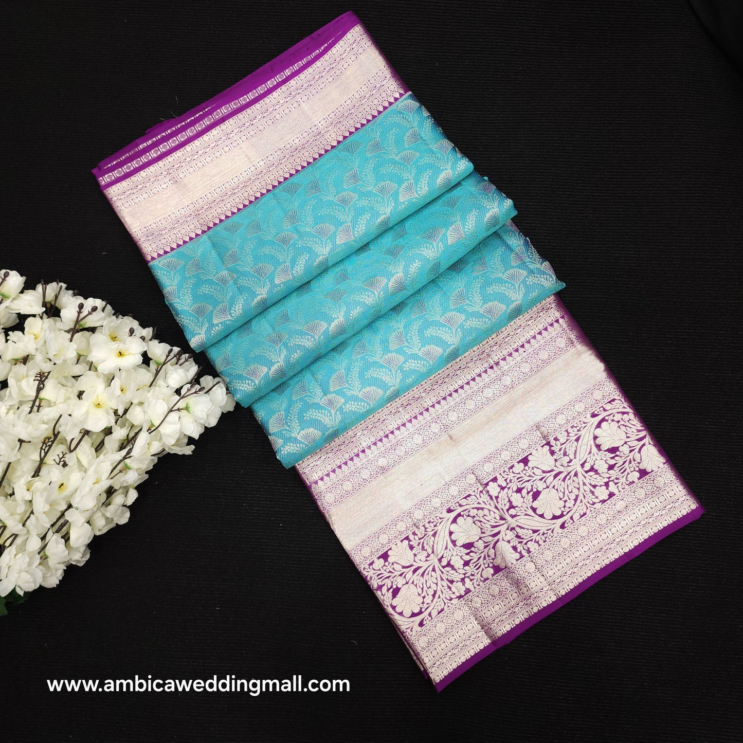 PURE Handloom Kanchi Pattu Silver Zari Saree