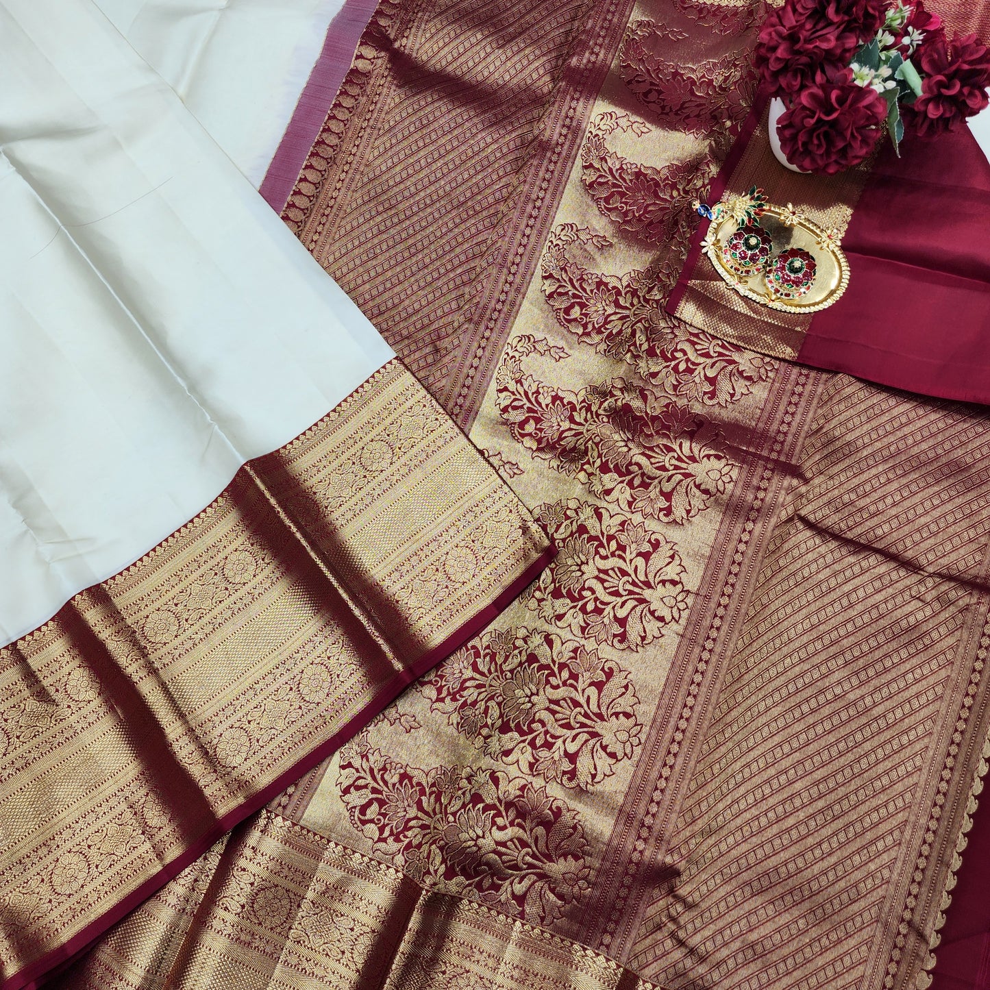 Pure Kanchi Pattu Handloom Talambralu Saree