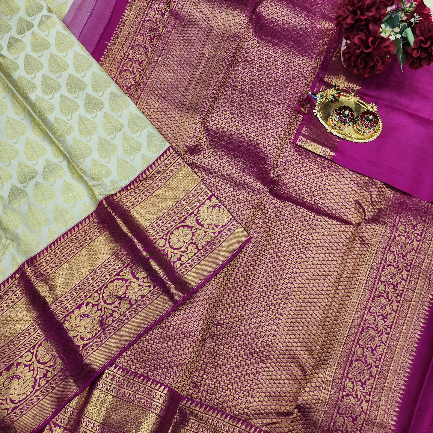 Pure Kanchi Pattu Handloom Talambralu Saree