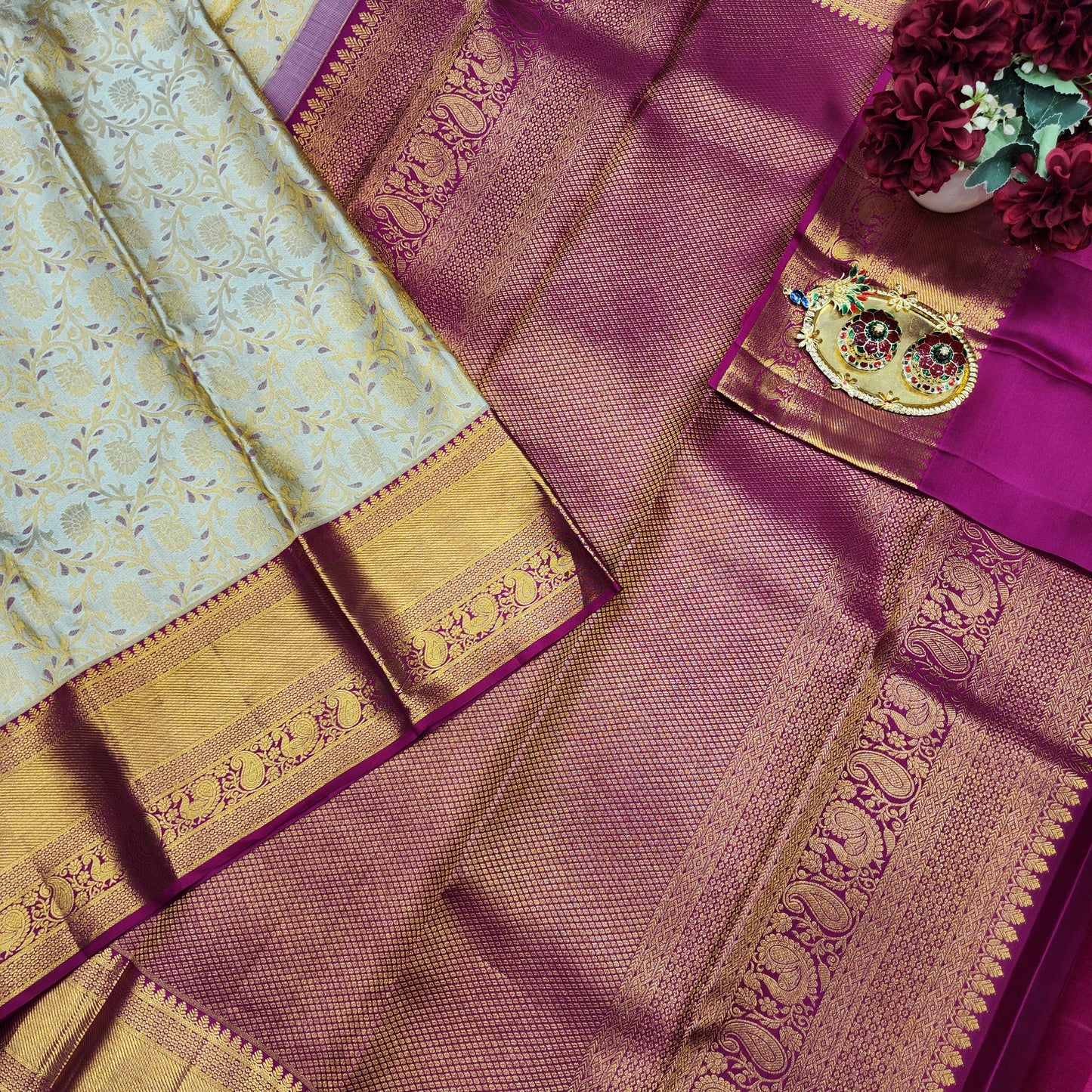 Pure Kanchi Pattu Handloom Talambralu Saree