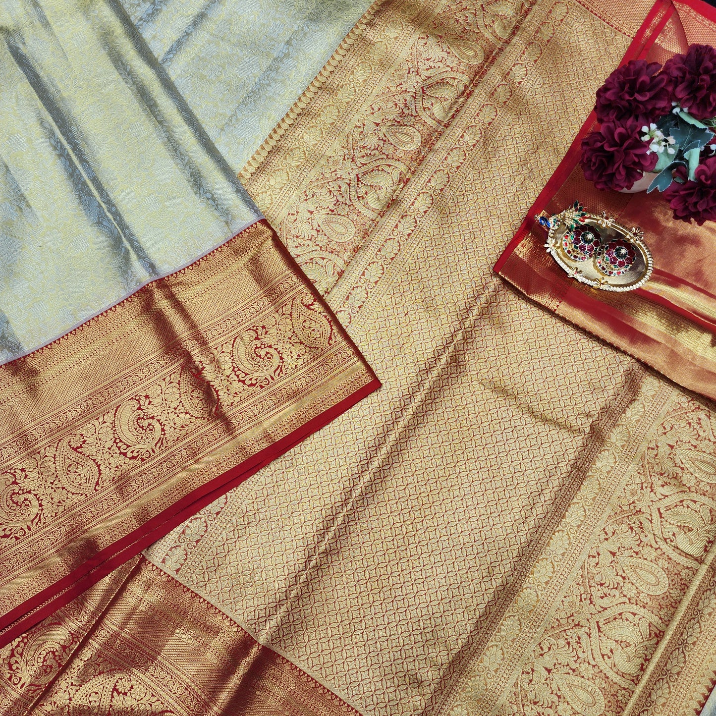 Pure Kanchi Pattu Handloom Talambralu Saree