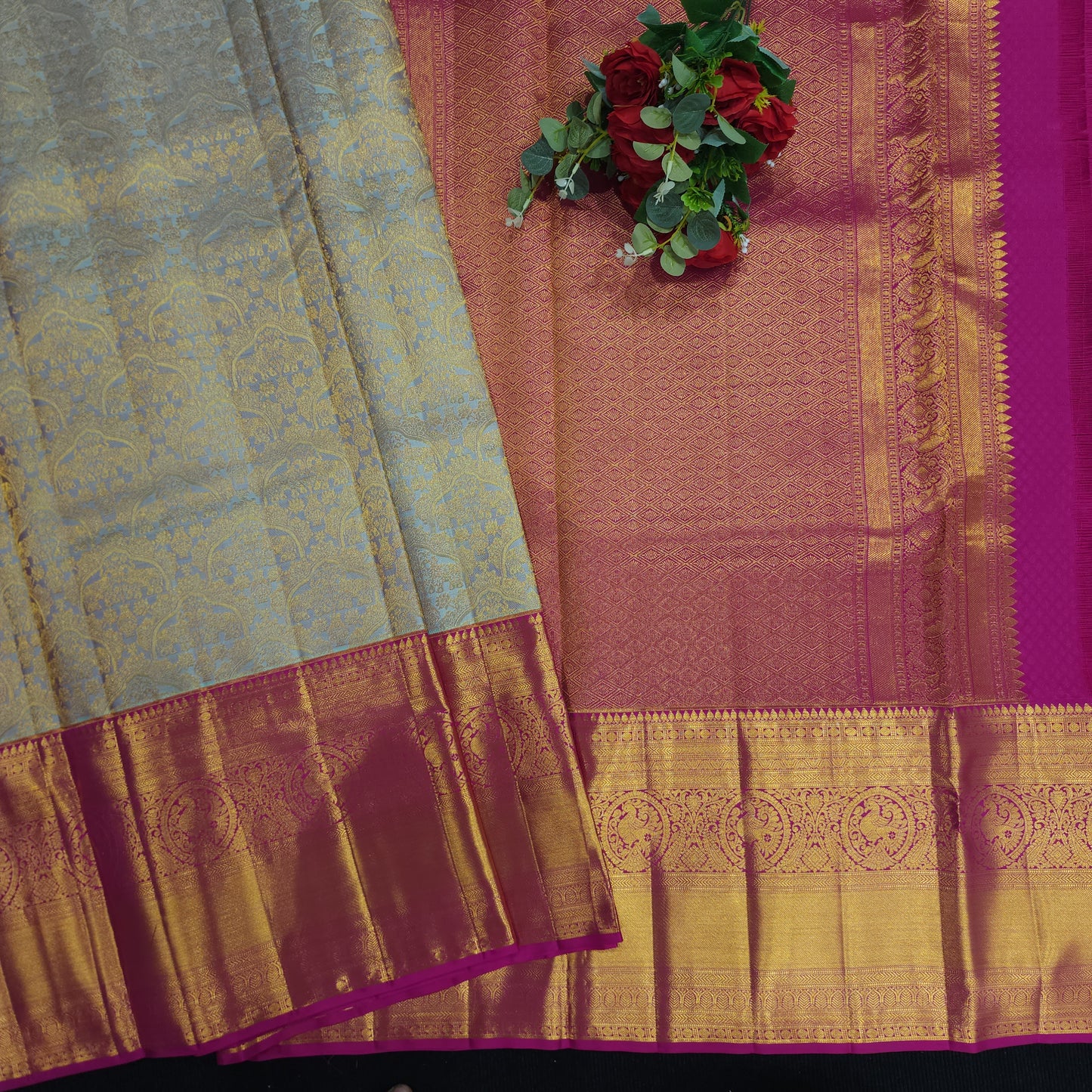 Pure Resham Bridal Kanchi Pattu Handloom Saree