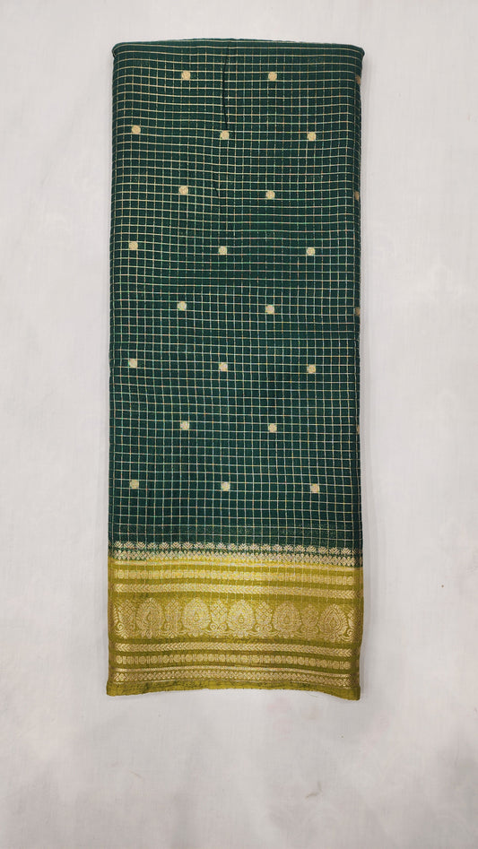 Fancy Checks Butta Saree - B1450