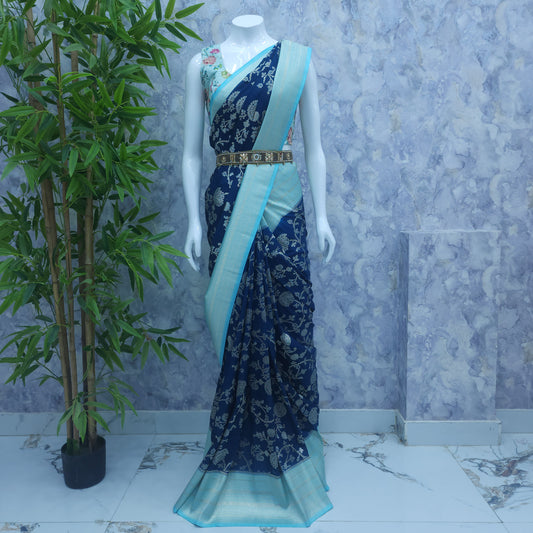 Brocade Banaras Fancy Saree - B1600