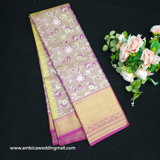 1 Gram Gold zari semi kanchi pattu saree - K1400