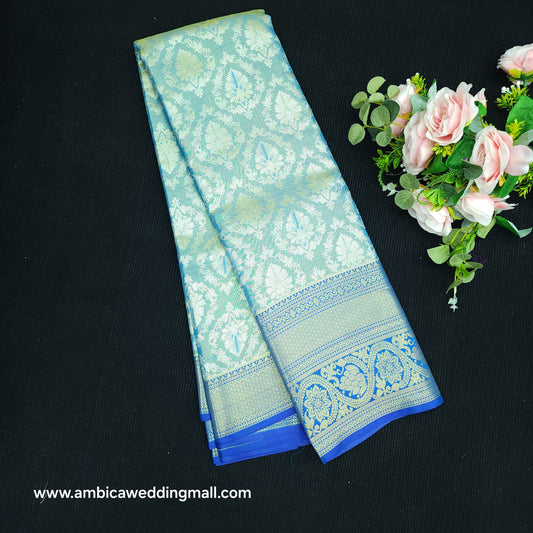 1 Gram Gold zari semi kanchi pattu saree - K1400