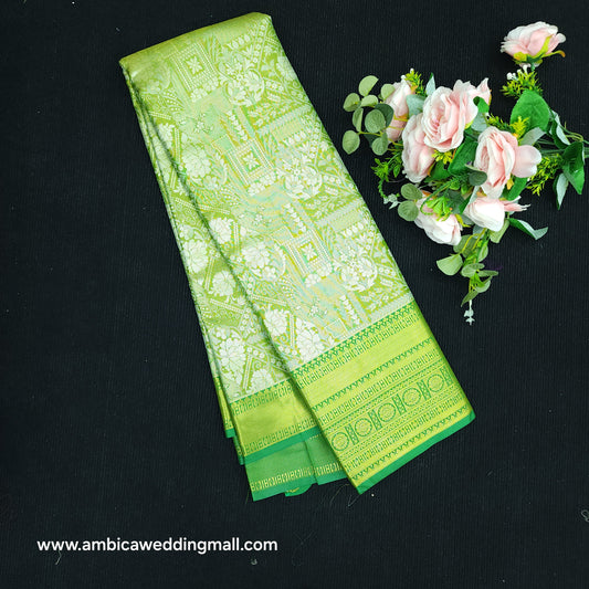 1 Gram Gold zari semi kanchi pattu saree - K1400