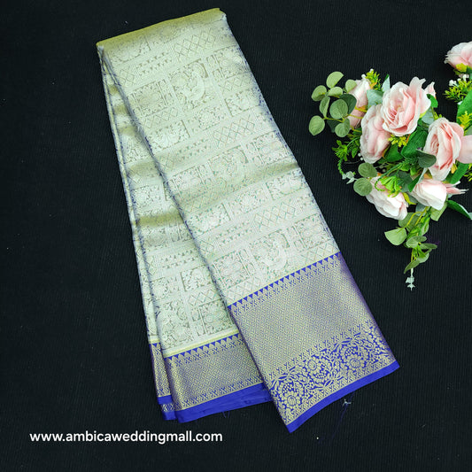 1 Gram Gold zari semi kanchi pattu saree - K1400