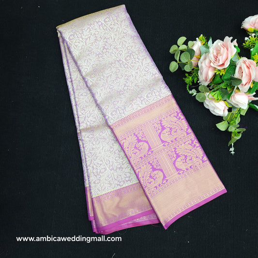 1 Gram Gold zari semi kanchi pattu saree - K1400