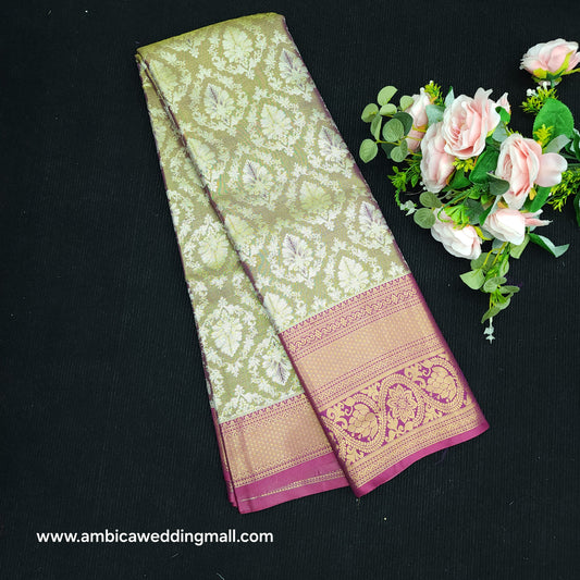 1 Gram Gold zari semi kanchi pattu saree - K1400