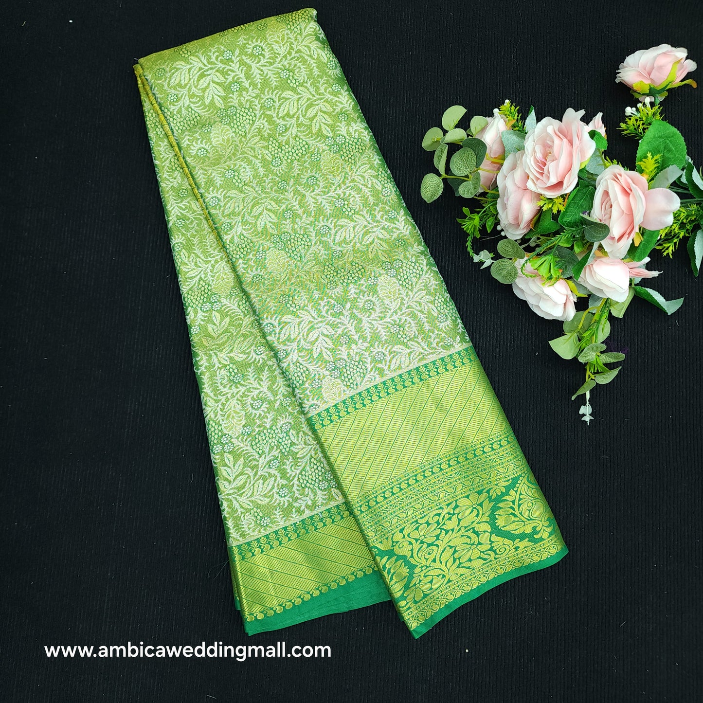 1 Gram Gold zari semi kanchi pattu saree - K1400