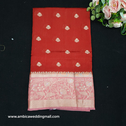 Raw Silk Banaras Butta Saree -  B1550