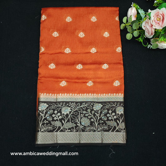 Raw Silk Banaras Butta Saree - B1550