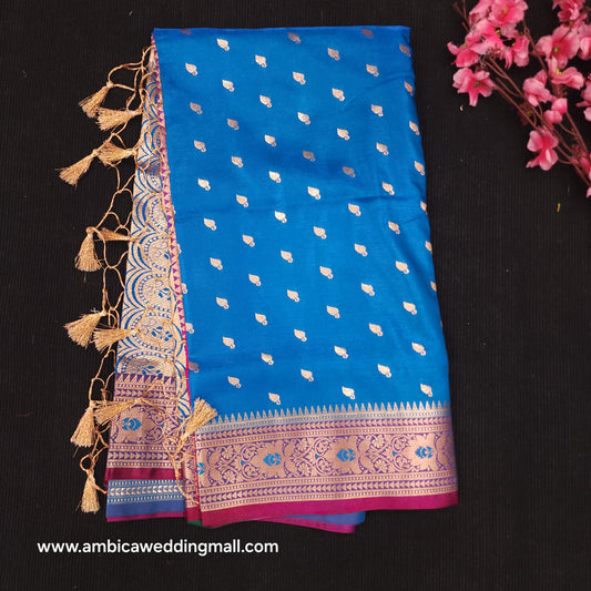 Semi Katan Banarasi Butta Saree - K1250