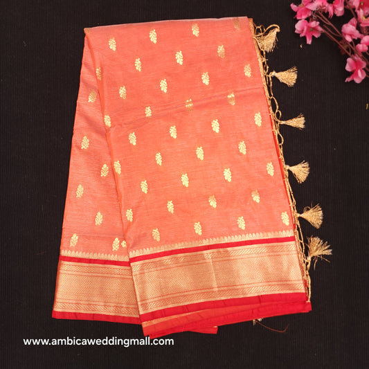 Semi Katan Banarasi Butta Saree - K1250