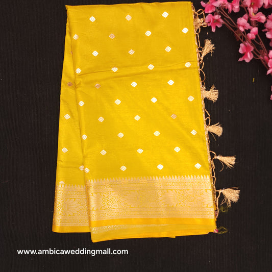 Semi Katan Banarasi Butta Saree - K1250