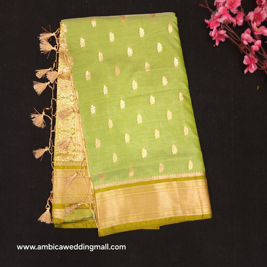 Semi Katan Banarasi Butta Saree - K1250