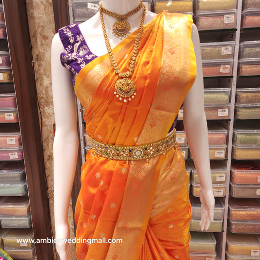 Semi Katan Banarasi Butta Saree - K1250