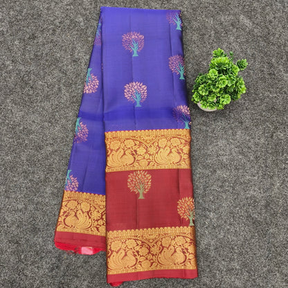 ✨Kanchi Pattu Handloom Gap Border Saree