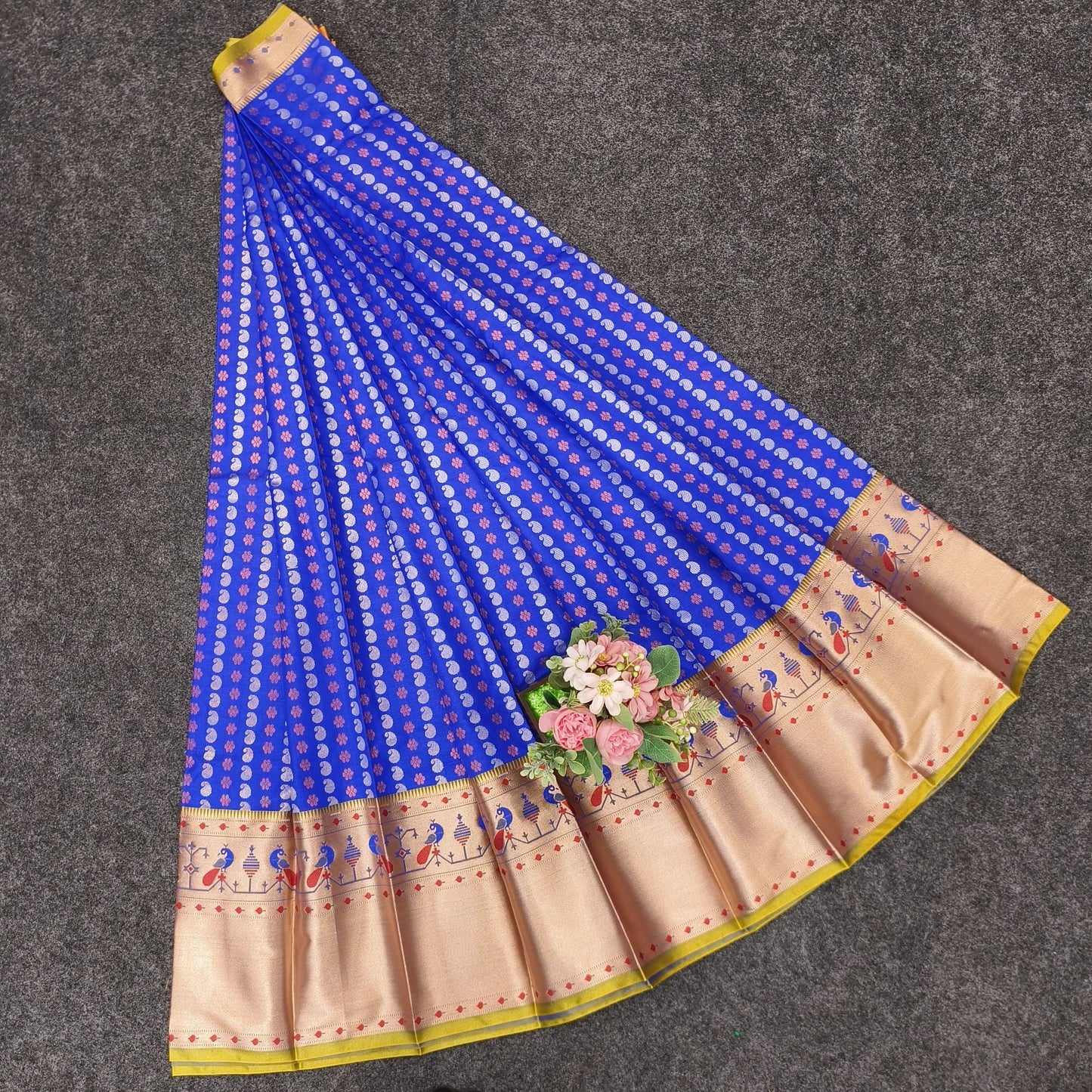 Semi Pattu Rose Gold Jari Kuppadam Saree