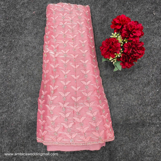 Pink colour half saree