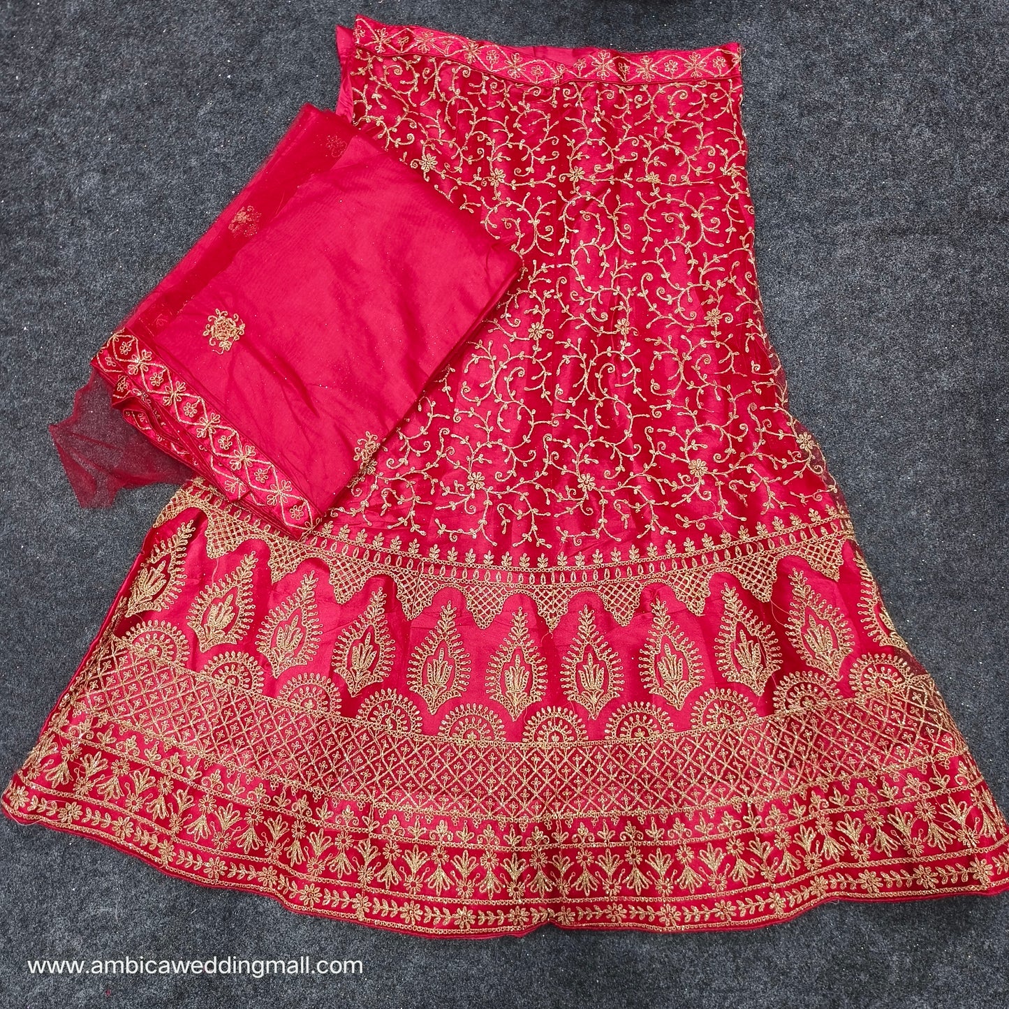 Red colour half saree