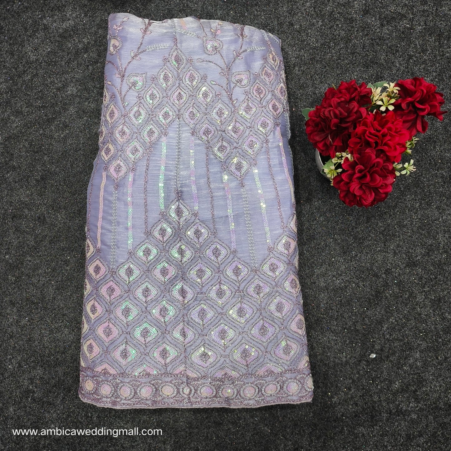 Lavendar colour half saree