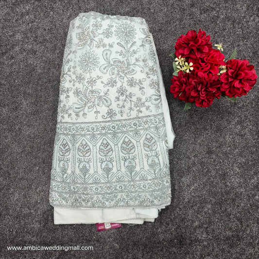 White colour half saree