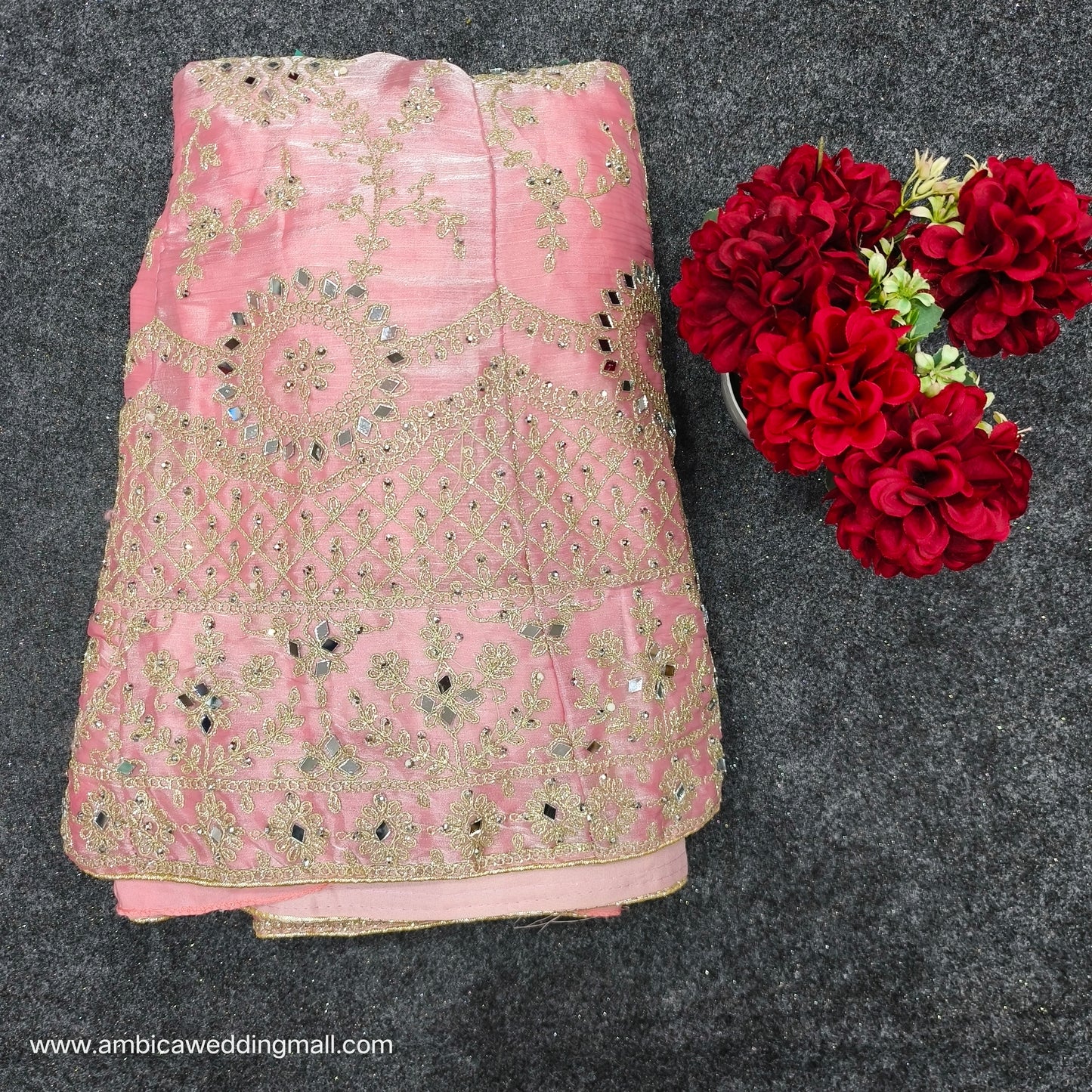 Baby Pink colour half saree