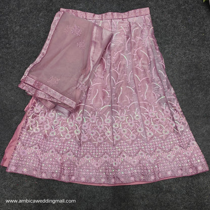 Half saree pink colour