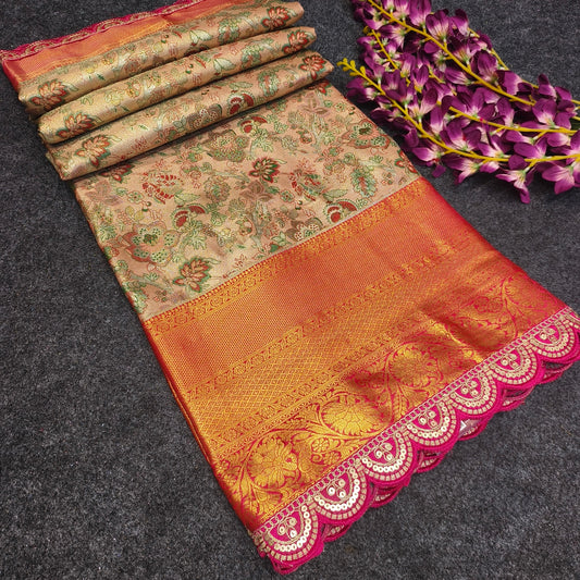 Cutwork spl Kanchi Pattu Saree