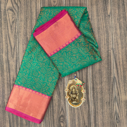 Kanchi Pattu Brocade Halfmix Saree