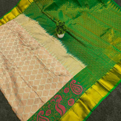 Kanchi Pattu Brocade Halfmix Saree