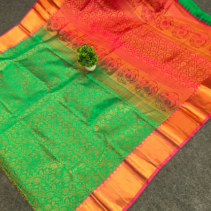 Kanchi Pattu Brocade Halfmix Saree