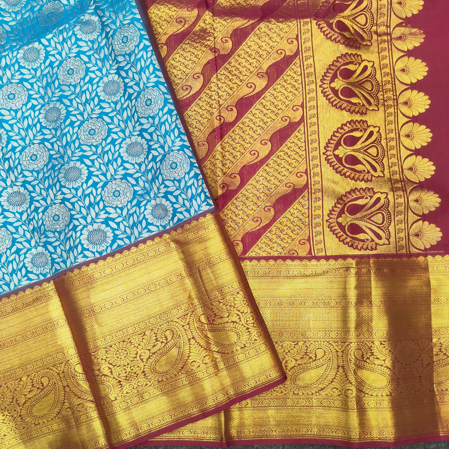 ✨Pure Resham Bridal Kanchi Pattu Handloom Saree - Ambica Wedding Mall