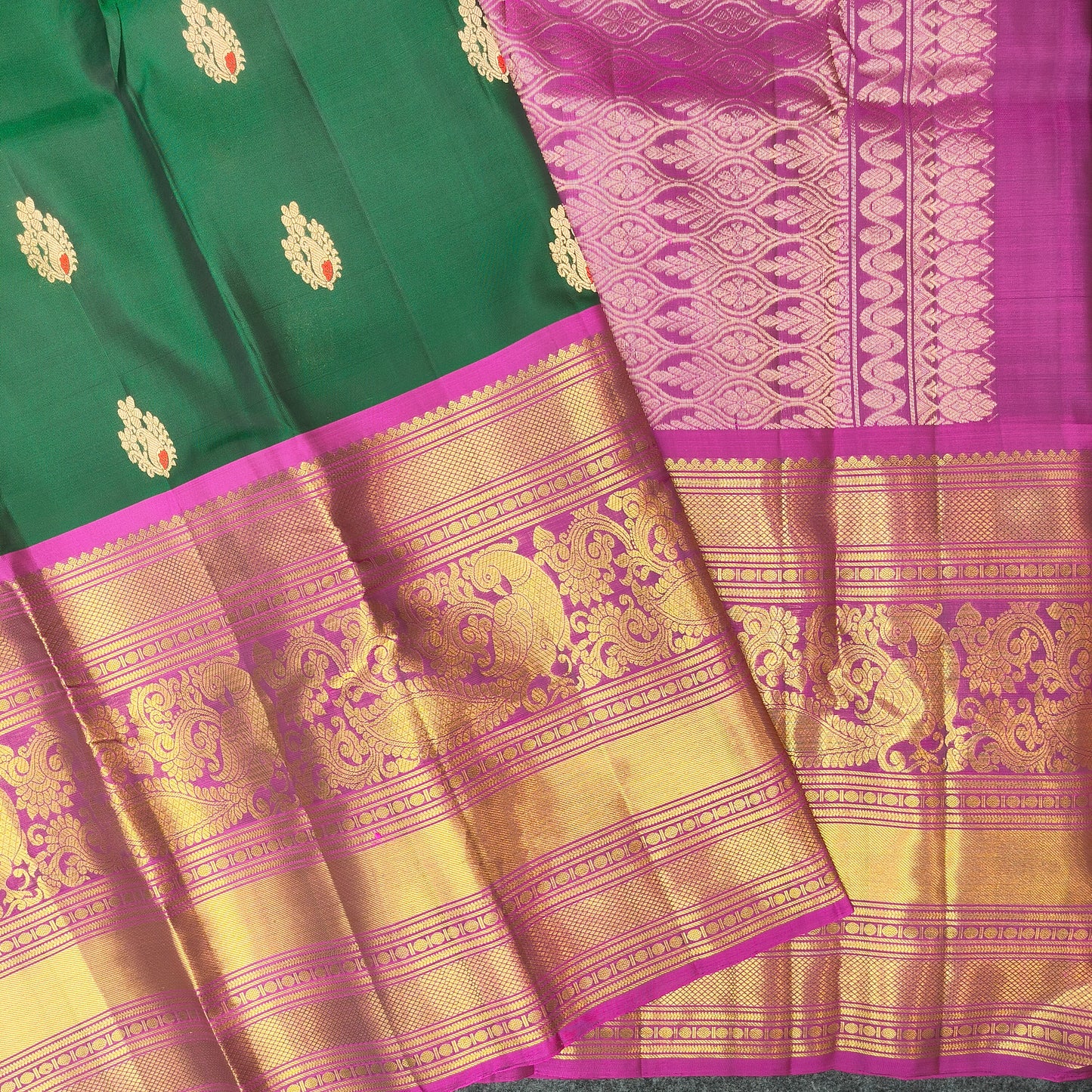 Kanchi Pattu Handloom Butta,long Border ✨Sarees