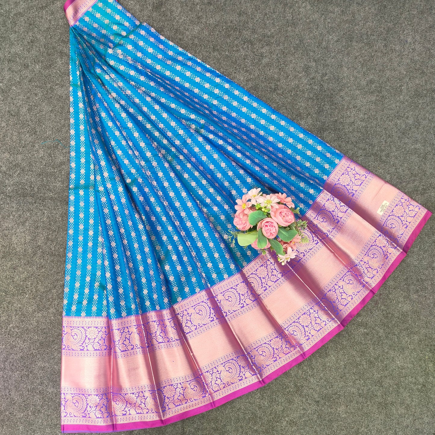 Semi Pattu Rose Gold Jari Kuppadam Saree