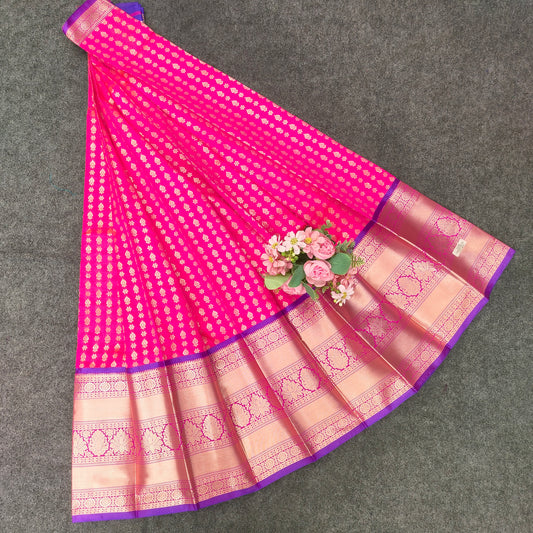 Semi Pattu Rose Gold Jari Kuppadam Saree