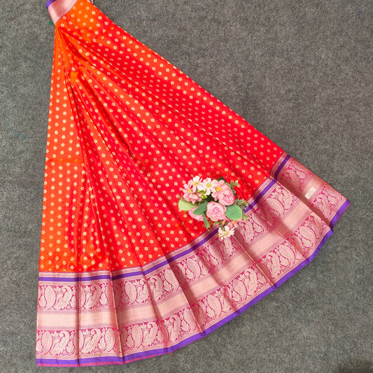 Semi Pattu Rose Gold Jari Kuppadam Saree