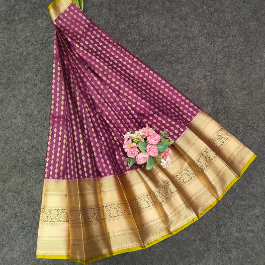 Semi Pattu Rose Gold Jari Kuppadam Saree