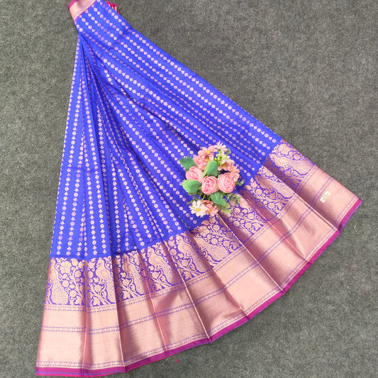 Semi Pattu Rose Gold Jari Kuppadam Saree