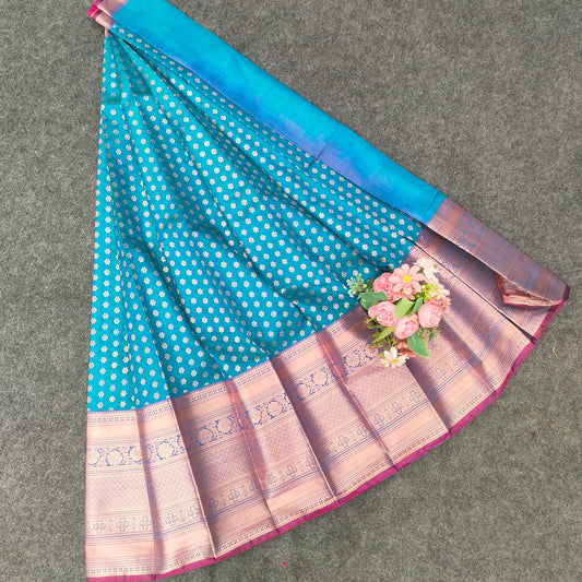 Semi Pattu Rose Gold Jari Kuppadam Saree