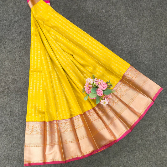 Semi Pattu Rose Gold Jari Kuppadam Saree