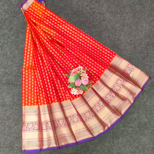 Semi Pattu Rose Gold Jari Kuppadam Saree