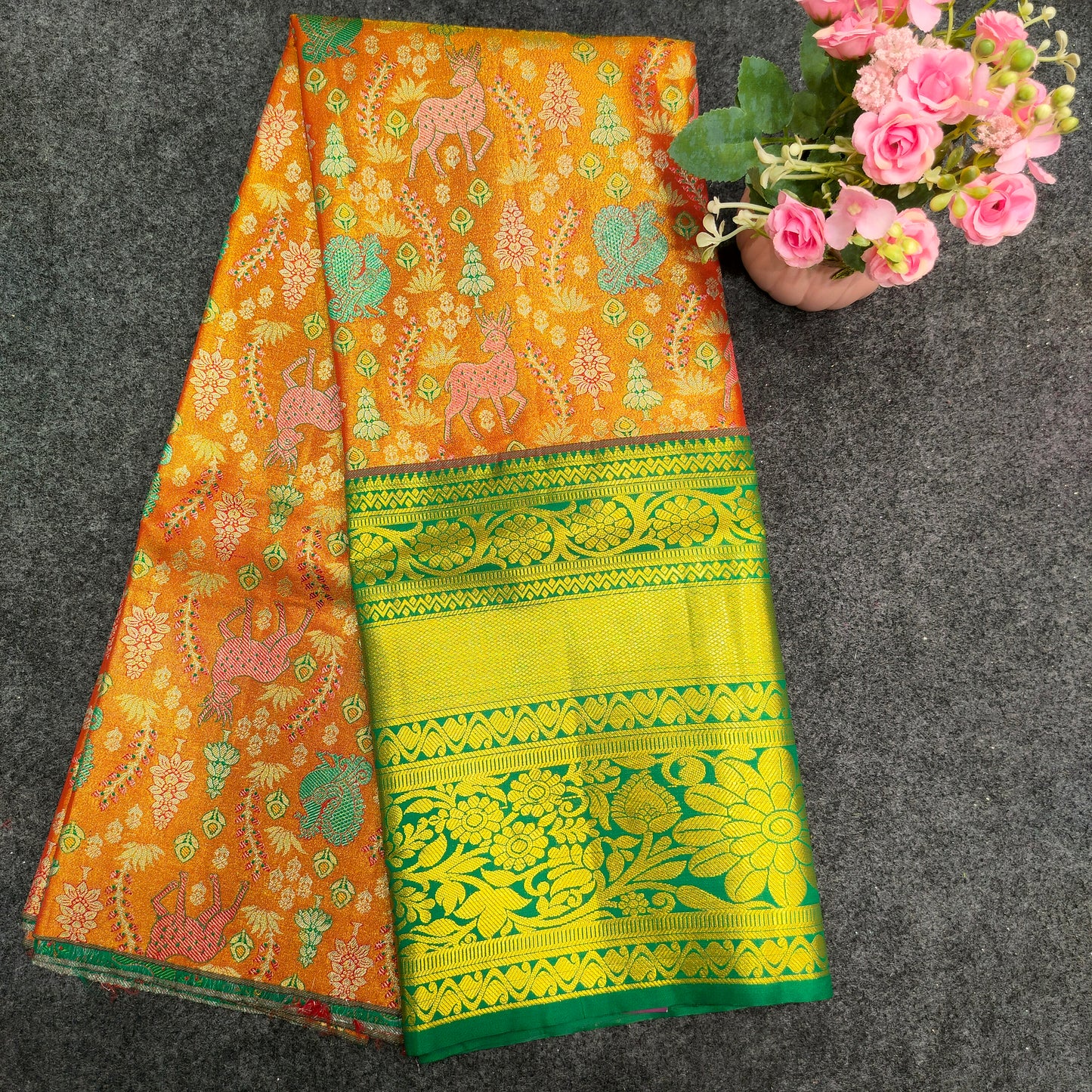 Buy Stunning Kanchi pattu mix Lehenga [Free Size]