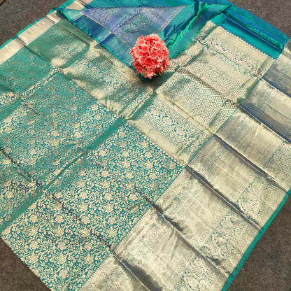 Pure Kanchi Pattu Resham Silver Zari Saree