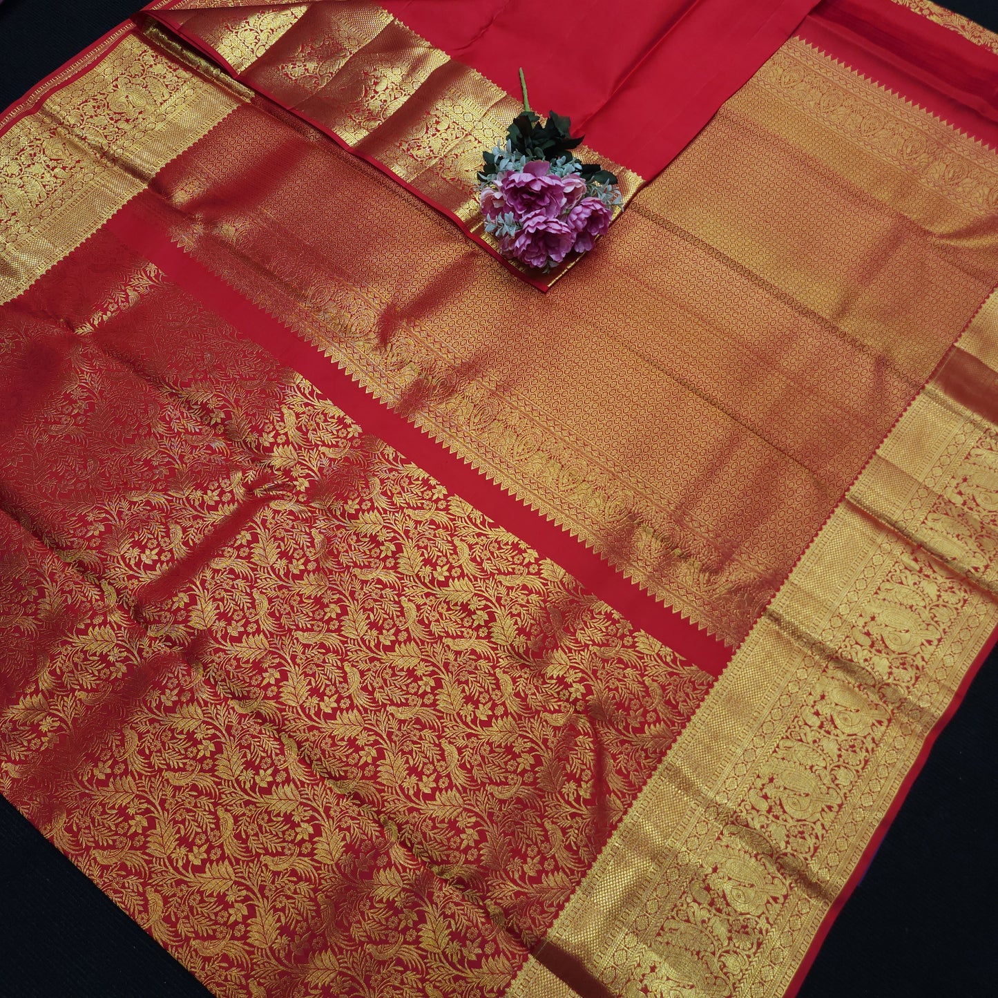 Special Red Muhurtham Kanchi Pattu Bridal Handloom Saree