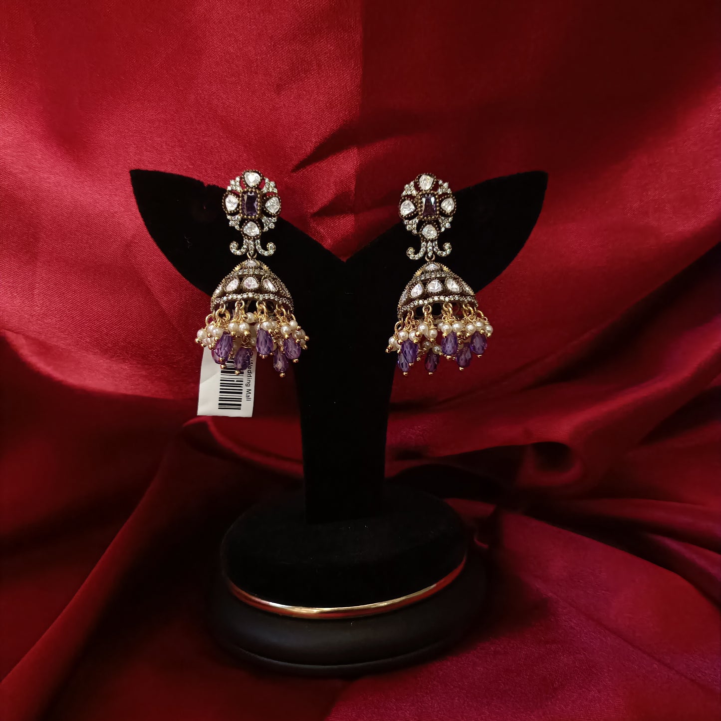 Beautiful Kundan Stone Victorian Jhumkas