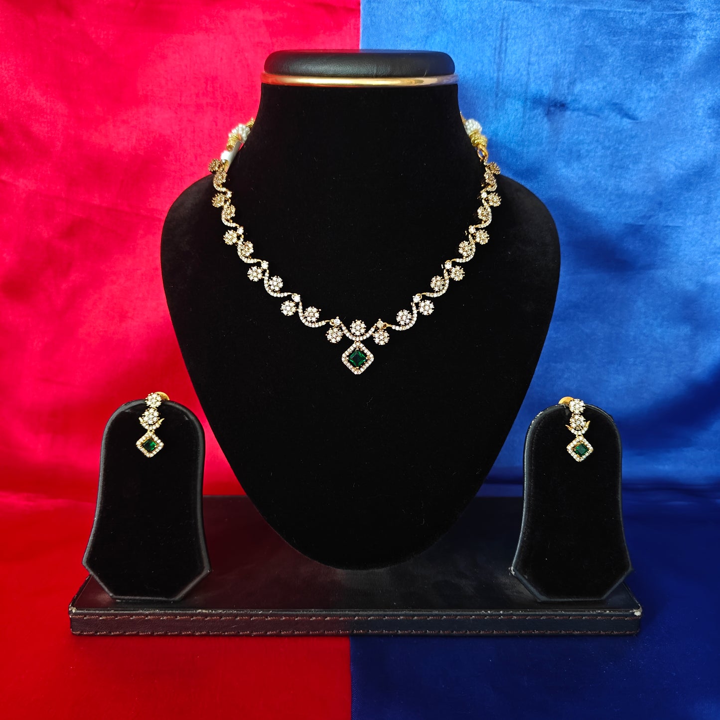 Beautiful Mini Haaram In Green Stone